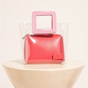 SOLD STAUD rare color mini Shirley PVC clear red pink pouch tote  bag
